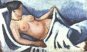 Reclining female nude August Macke